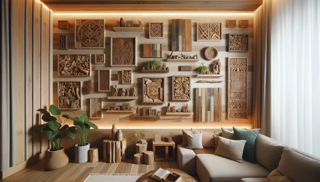 Décoration Murale : Idées Créatives avec Tissus et Textiles 9 Décoration Murale Bois