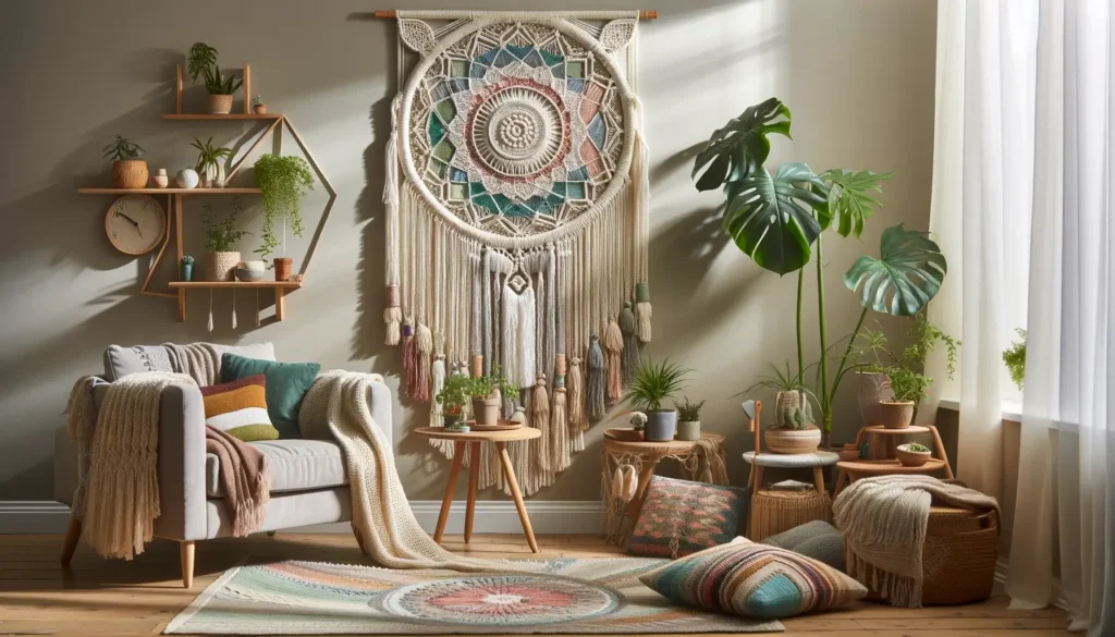 Décoration Macramé Murale : Créer une Ambiance Bohème Chez Vous 2 Décoration Macramé Murale