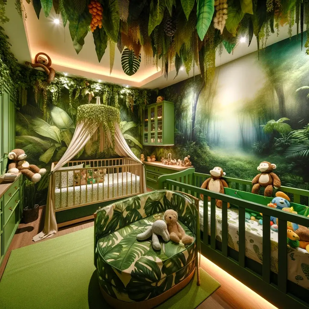 Chambre Bébé : Conseils pour un Aménagement Évolutif avec l'Enfant 14 Chambre Bébé Jungle