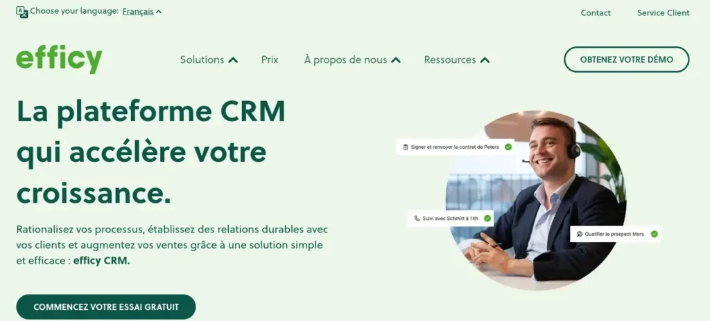 Top 8 des Logiciels CRM Évalués pour Trouver le Meilleur : Comparatif 2024 9 Efficy CRM