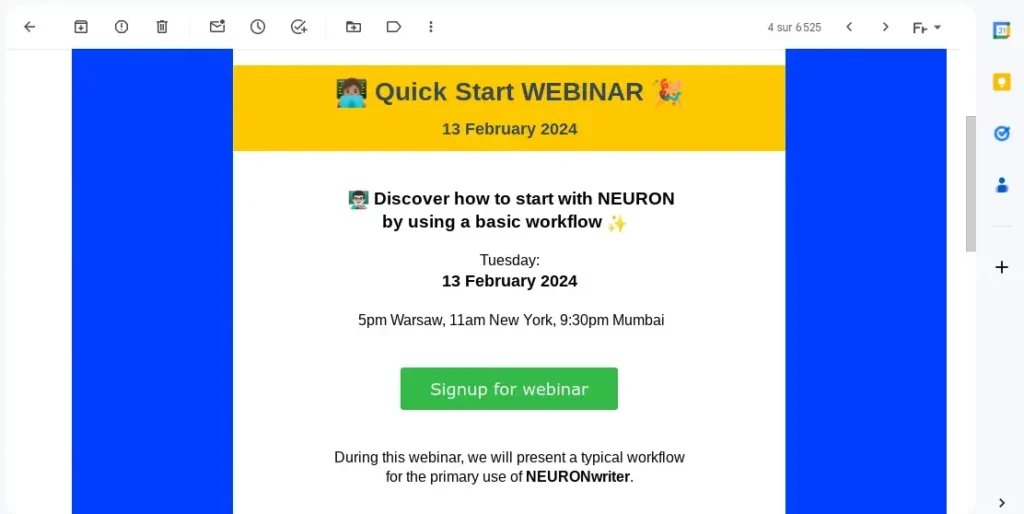 Email d'Invitation à un Webinar : Techniques Clés pour Booster votre Taux de Participation 3 Email d'Invitation
