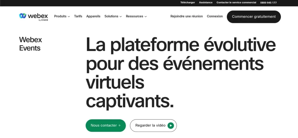Top 10 des Plateformes pour Organiser un Webinar : Options Gratuites et Payantes 3 Cisco WebEx