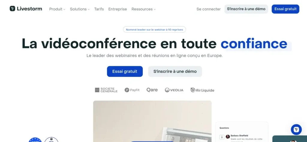 Top 10 des Plateformes pour Organiser un Webinar : Options Gratuites et Payantes 5 Livestorm