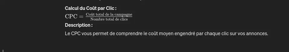 Métriques de marketing digital : Clés pour mesurer votre succès en ligne 5 Formule du Coût par Clic